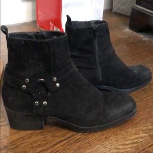 Black suede booties
